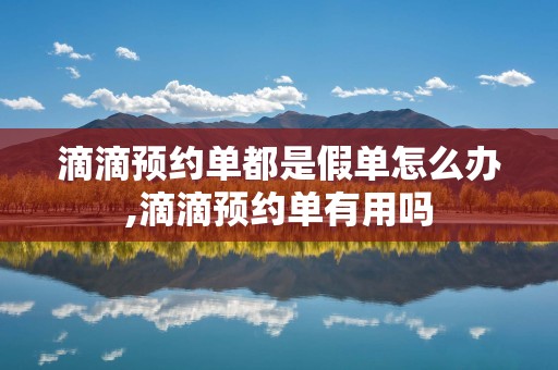 滴滴预约单都是假单怎么办,滴滴预约单有用吗