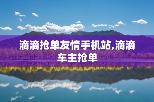 滴滴抢单友情手机站,滴滴车主抢单